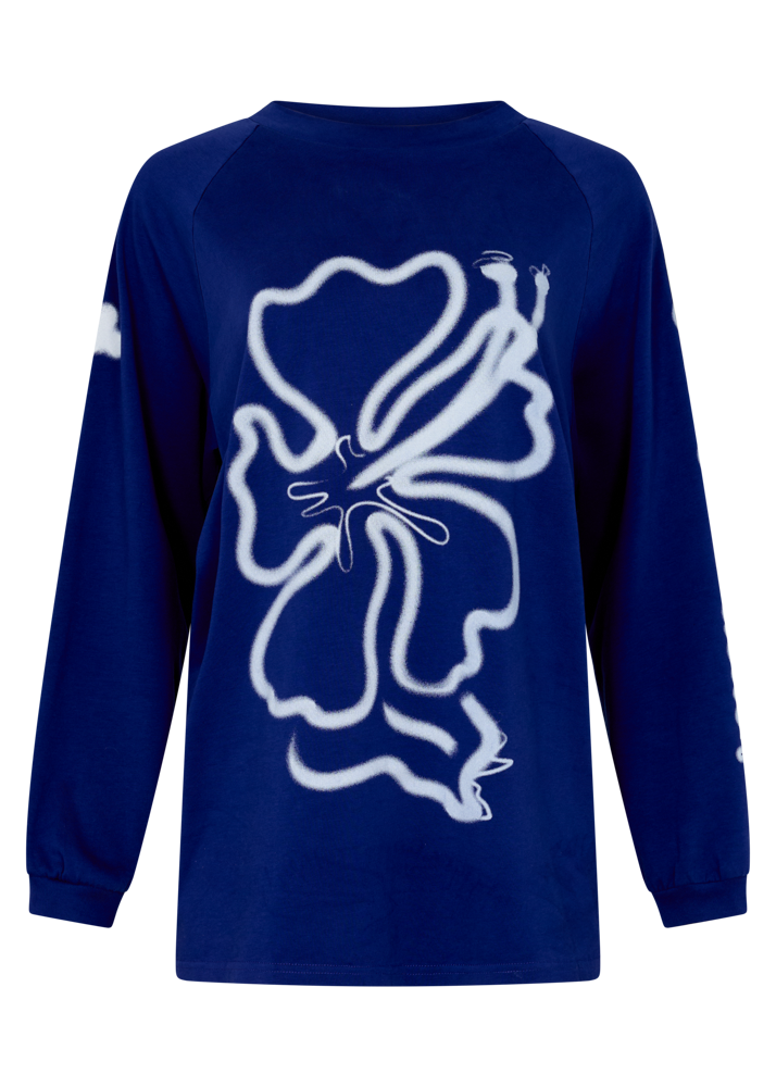CLOUD HIBISCUS HAVEN LS TEE