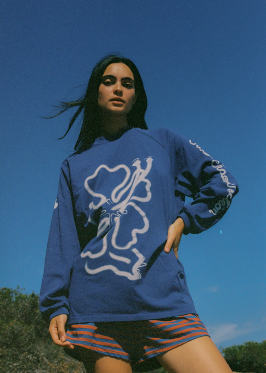 CLOUD HIBISCUS HAVEN LS TEE