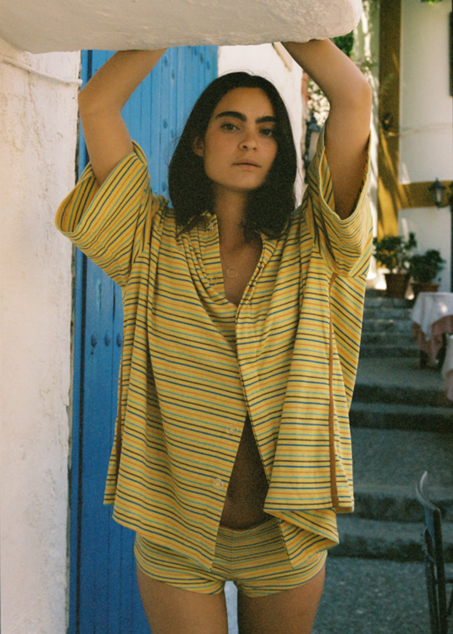 LEMON STRIPER BUNGALOW SHIRT