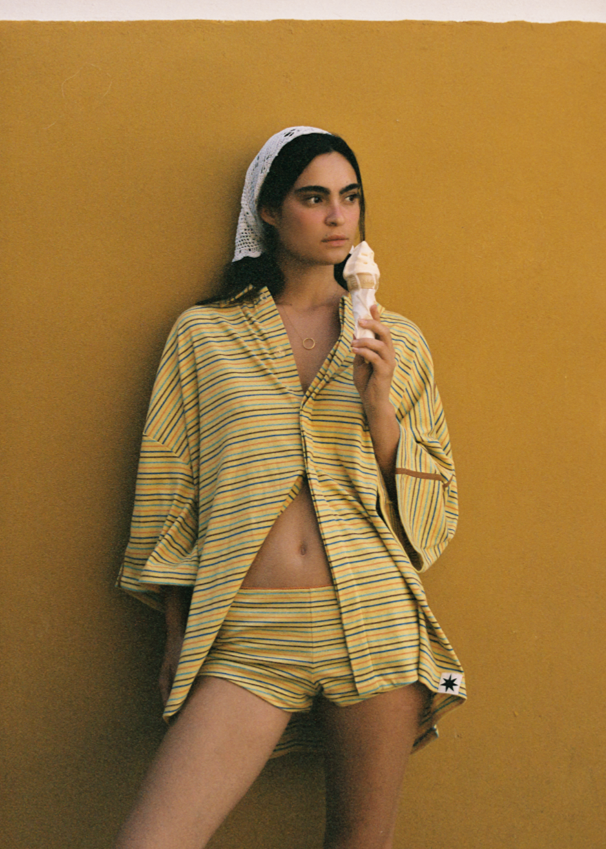 LEMON STRIPER BUNGALOW SHIRT