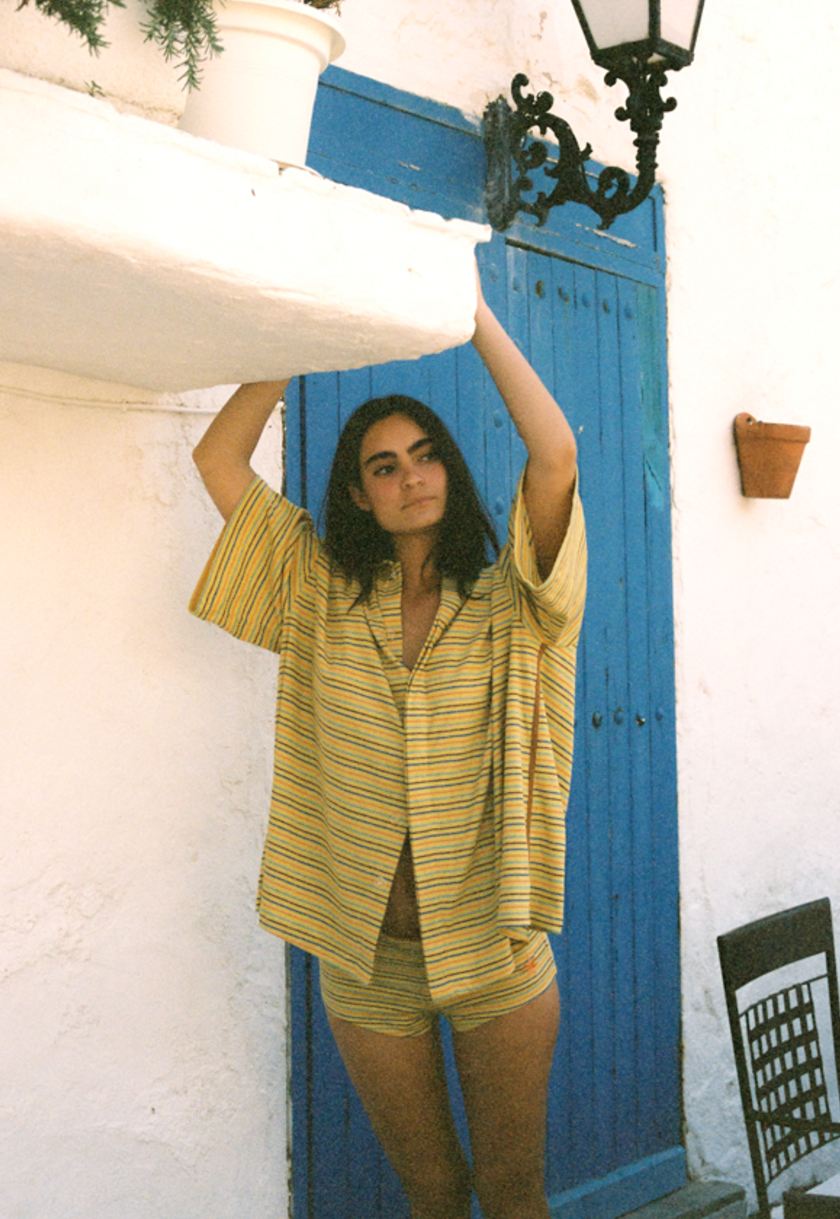 LEMON STRIPER BUNGALOW SHIRT