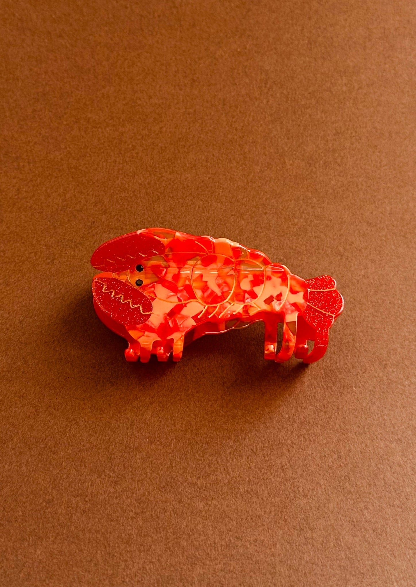 Everyday wear red and orange claw clip.