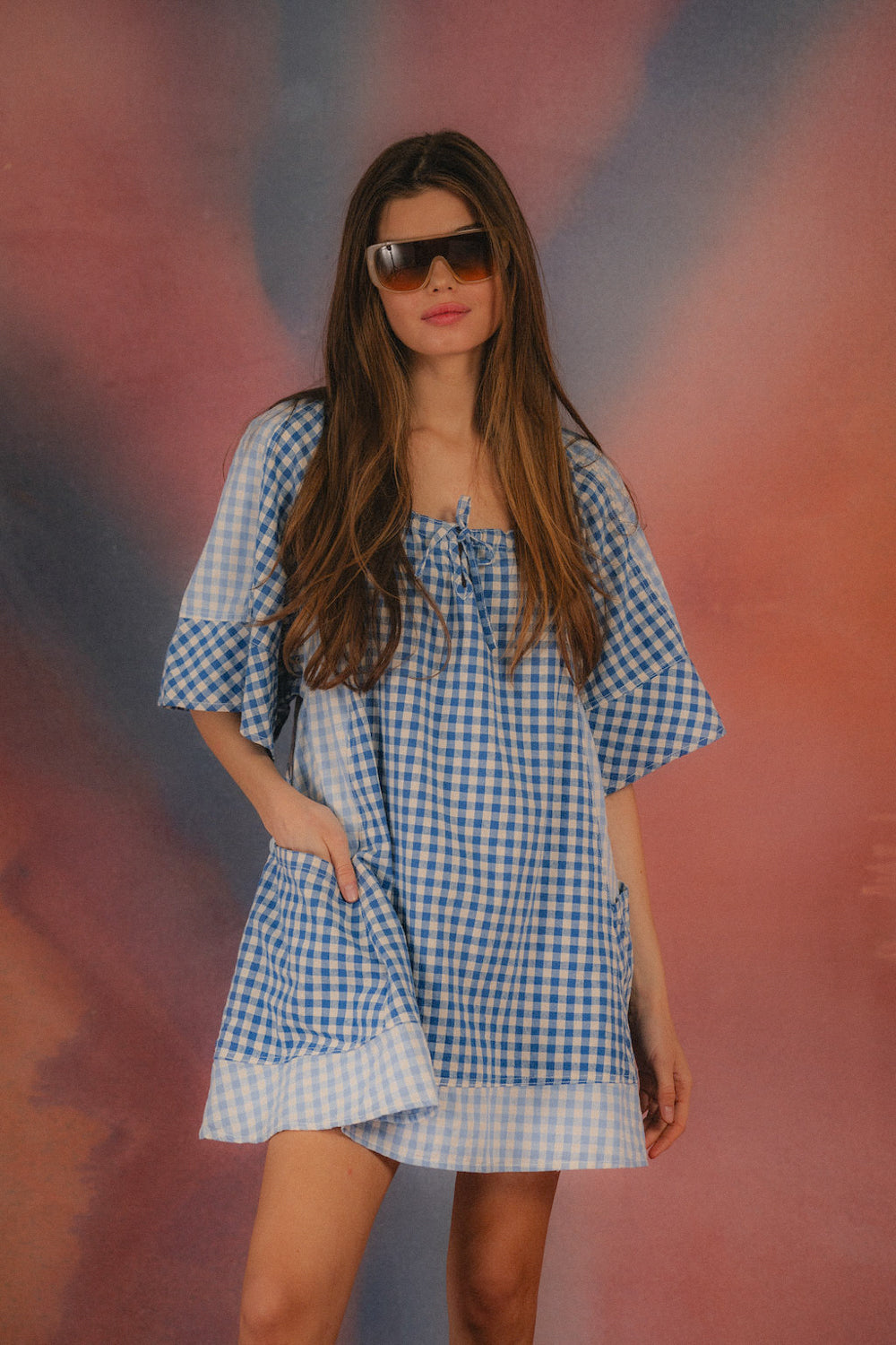 Powder Check Dress